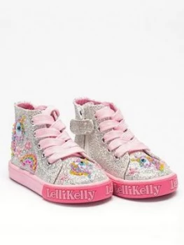 Image of Lelli Kelly Girls Abigail Baby High Top Trainer - Silver