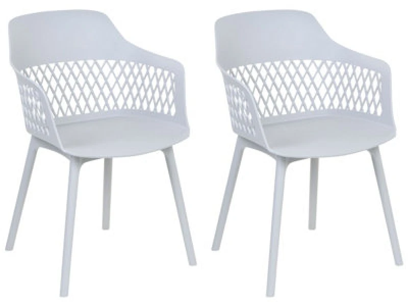 Image of Beliani Set Of 2 Dining Chairs Almira Light Grey