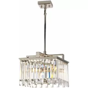 Image of Loops - 4 Bulb Chandelier LIght Highly Polished Nickel Glass Crystals LED E14 40W