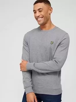 Image of Lyle & Scott Lyle & Scott Crew Neck Sweatshirt - Mid Grey Marl, Mid Grey Marl, Size L, Men