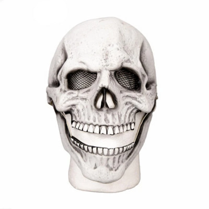 Image of Shatchi Halloween Skeleton Latex Mask White White unisex