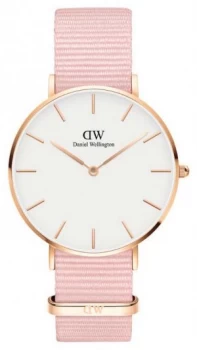 Image of Daniel Wellington Petite 36 Rosewater Pink Fabric Strap Watch