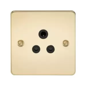 Image of Flat Plate 5A unswitched socket - polished brass with Black insert - Knightsbridge