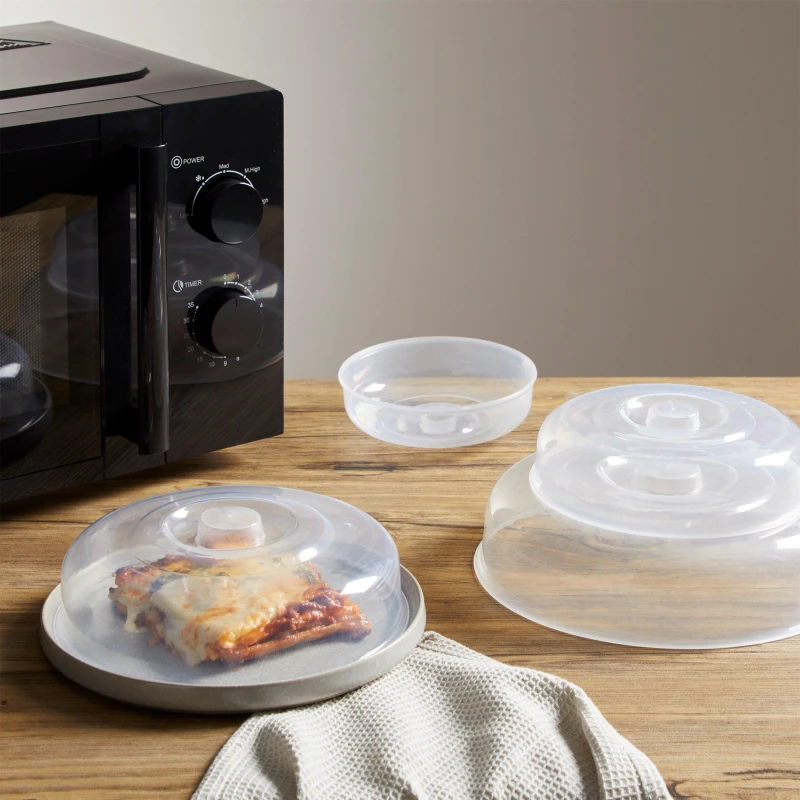 Image of Homelife Set of 4 Vented Microwave Covers - Clear Clear One Size
