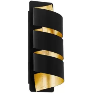 Image of Elizondo Flush Wall Light Black, Gold - Eglo