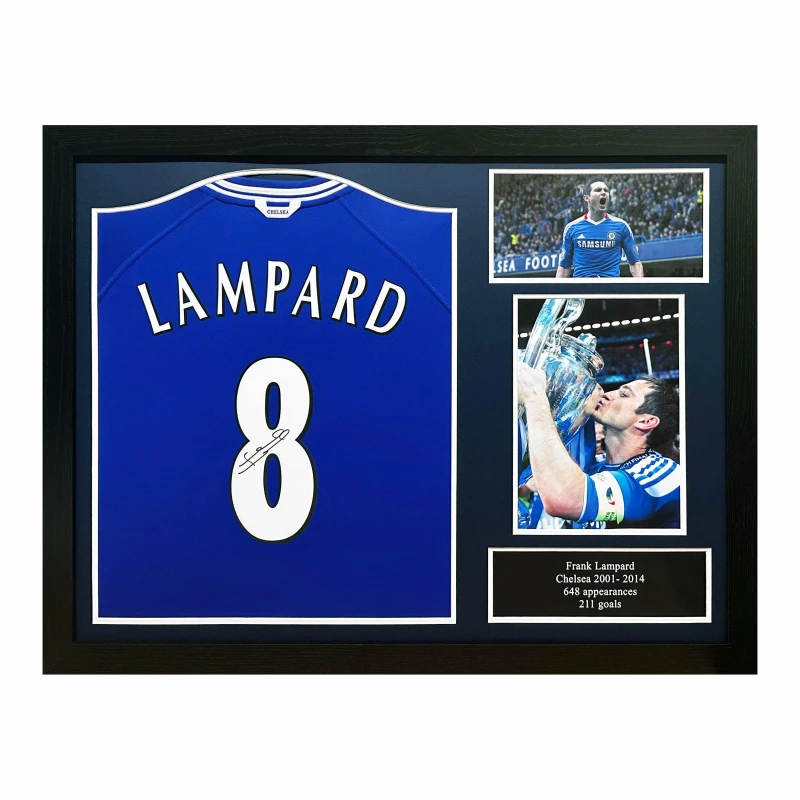 Image of AllStarSignings Ltd Frank Lampard signed and framed Chelsea shirt Blue unisex One Size