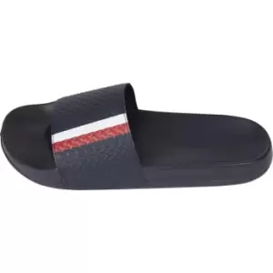 Image of Tommy Hilfiger Corpoate Monogram Pool Slide - Blue