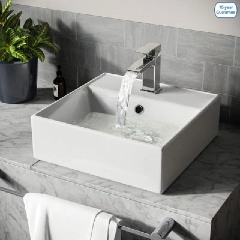 Image of Nes Home 385 X 385mm Cloakroom Square Counter Top Basin Sink