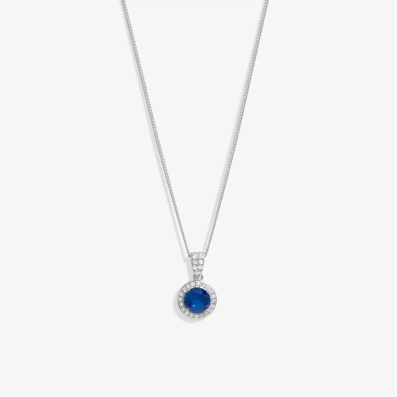 Image of Simply Silver Sterling Silver 925 CZ Sapphire Halo Pendant Jewellery Sets One Size Silver 40158911000