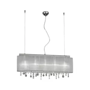 Image of Kolarz PARALUME - Designer Crystal Fabric Straight Pendant Light Polished Chrome, 5x G9