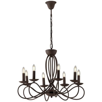 Image of Fan Europe Lighting - Fan Europe GINEVRA 8 Light Chandeliers Corten 70x42cm