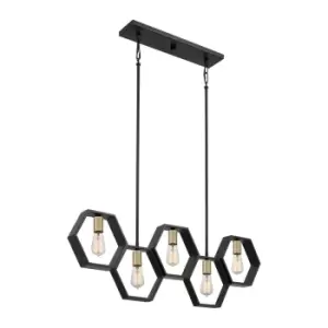 Image of Quoizel Bismarck Bar Pendant Ceiling Light Earth Black