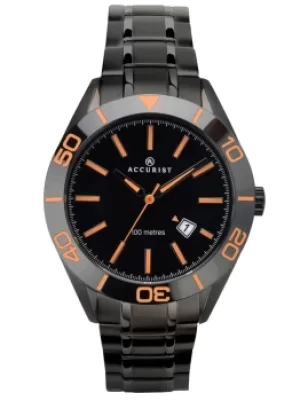 Image of Accurist Mens Signature Black And Orange Dial Bracelet Watch 7224