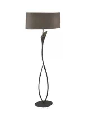 Image of Lua Floor Lamp 2 Light E27, Ash Grey with Ash Grey Shade