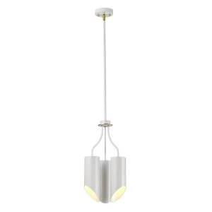 Image of 3 Light Multi Arm Ceiling Pendant White Aged Brass, E27