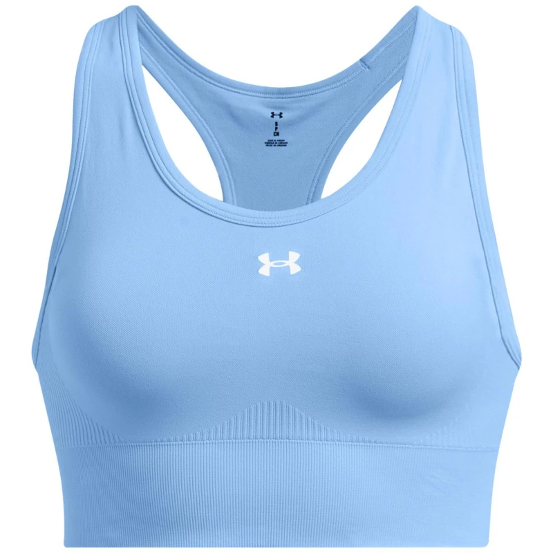 Image of Under Armour Womens Vanish Seamless Medium Impact Sports Bra Blue female 8 (XS)