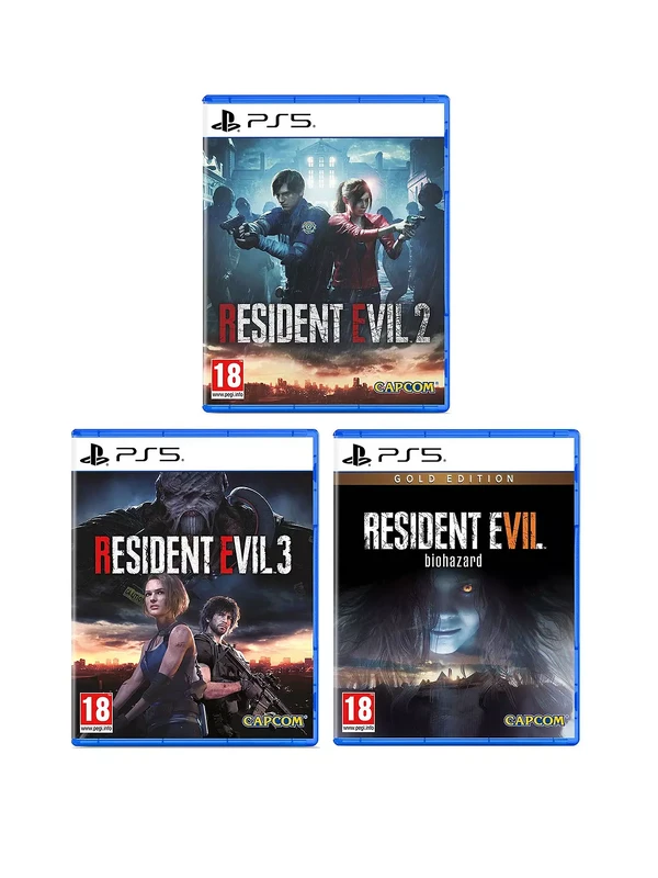 Image of Resident Evil 2, Resident Evil 3 & Resident Evil 7 Biohazard Gold Edition PS5 Game