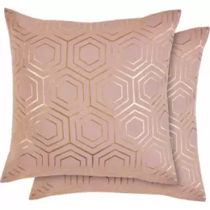 Image of Emma Barclay - Hartford Geometric Woven Cushion Cover, Blush Pink, 43 x 43 Cm