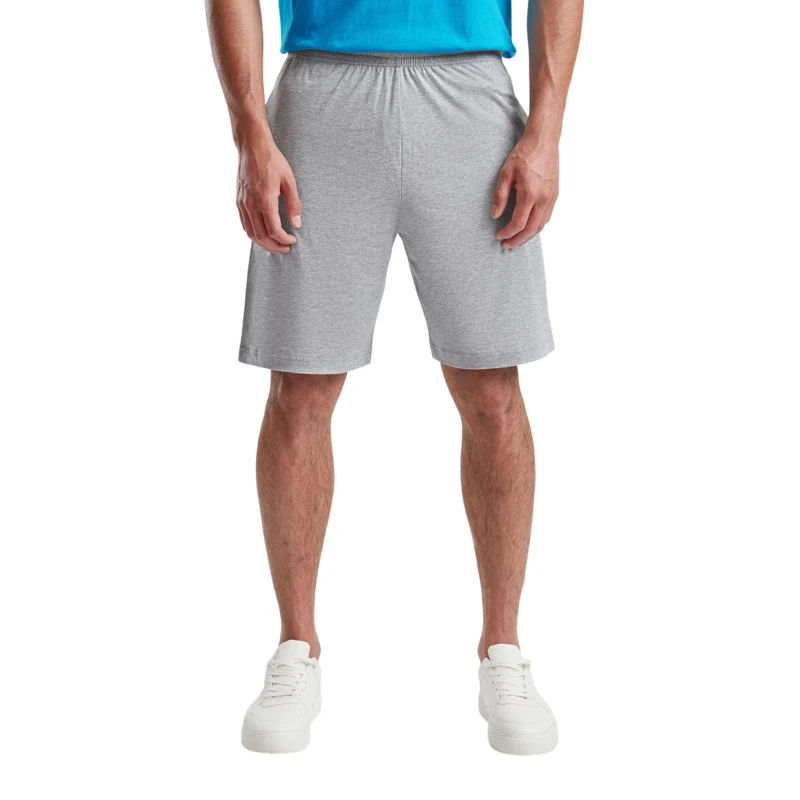 Image of Fruit Of The Loom Fruit of the Loom Men Iconic 195 Jersey Shorts in Grey Size: X-Large Grey XL Male 5063574220705