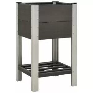 Image of Garden Raised Bed with Shelf 50x50x90cm WPC Grey vidaXL - Grey