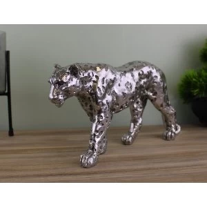 Image of Silver Leopard Ornament Small