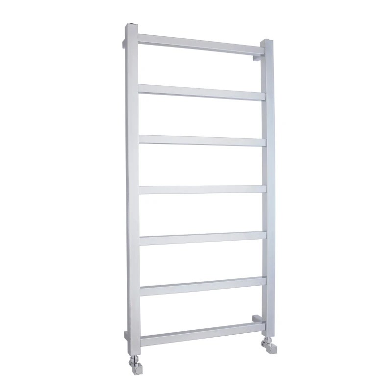 Image of Balterley Heated Vertical Towel Rail Square Tubes 864 BTU Chrome 1200x 600mm Silver