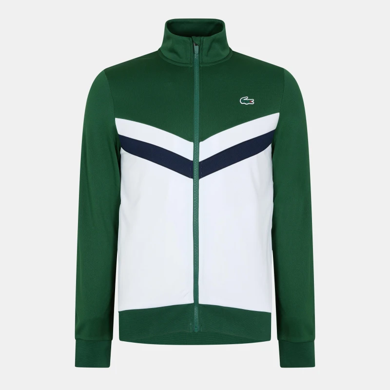 Image of Lacoste Mens Soft Knit Crew Neck Jumper Green/Wht/Nvy male XS