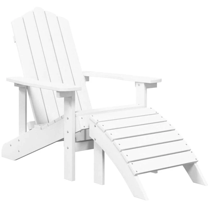 Image of VIDAXL Garden Adirondack Chair with Footstool hdpe White Vidaxl 8720286816653