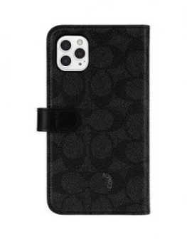Image of Coach Folio Case For iPhone 11 - Signature C Black