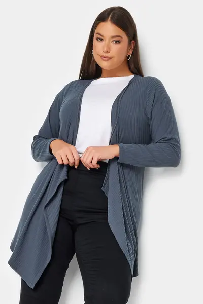Image of Yours Waterfall Cardigan Grey