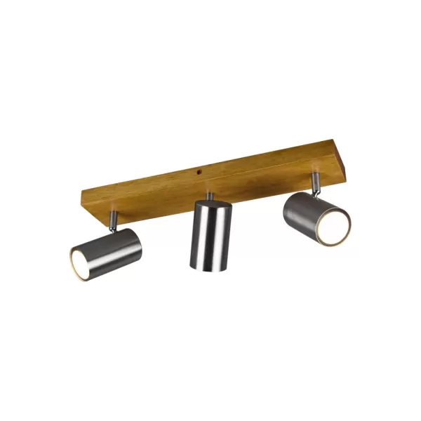 Image of Marley II Modern 3 Light Ceiling Spotlight Bar Nickel Matt