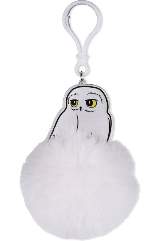 Image of Harry Potter Pom Pom Hedwig Keyring in White White Unisex One Size