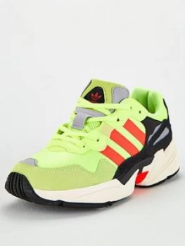 Image of adidas Originals Childrens Yung-96 Trainers - Yellow, Red, Size 5.5