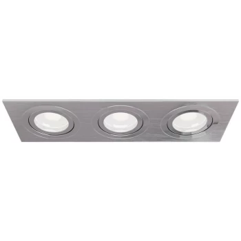 Image of Maytoni Lighting - Atom Recessed Triple Square Downlight Silver, 3 Light, GU10