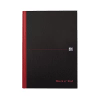 Image of Oxford Black n' Red A4 Casebound Hardback Notebook, Ruled 192 Pages - Black