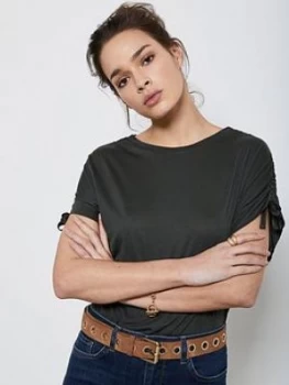 Image of Mint Velvet Tie Sleeve Ulitity T-Shirt