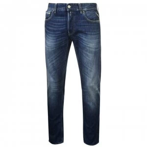 Image of Replay Grover Slim Jeans Mens - Mid Blue 007