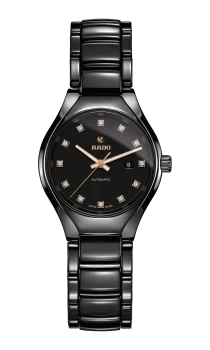 Image of Rado True Automatic Diamonds Womens watch - Water-resistant 5 bar (50 m), High-tech ceramic, black