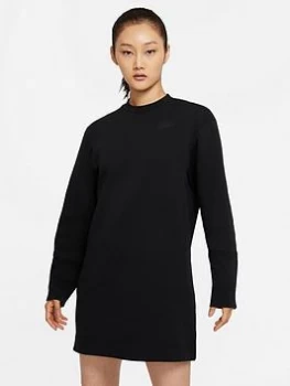 Image of Nike NSW Essential Tech Fleece Long Sleeve Dress - Black Size M Women