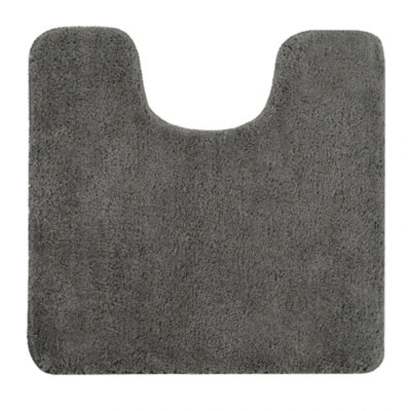 Image of Allure Bath Fashions Luxury Microfibre Pedestal Toilet Mat Non-Slip - Charcoal Grey