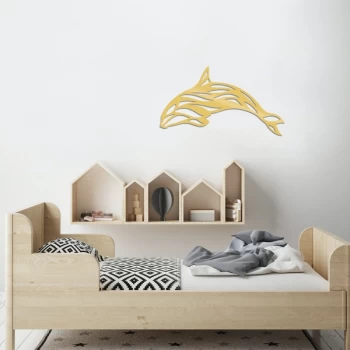 Image of Dolphin - Gold Gold Decorative Metal Wall Accessory