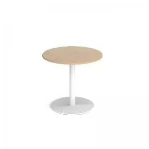 Image of Monza circular dining table with flat round white base 800mm - kendal