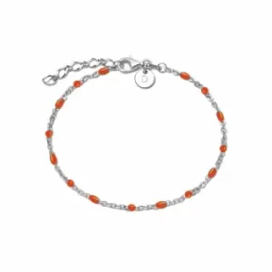 Image of Daisy London 925 Sterling Silver Treasures Coral Beaded Bracelet Sterling Silver