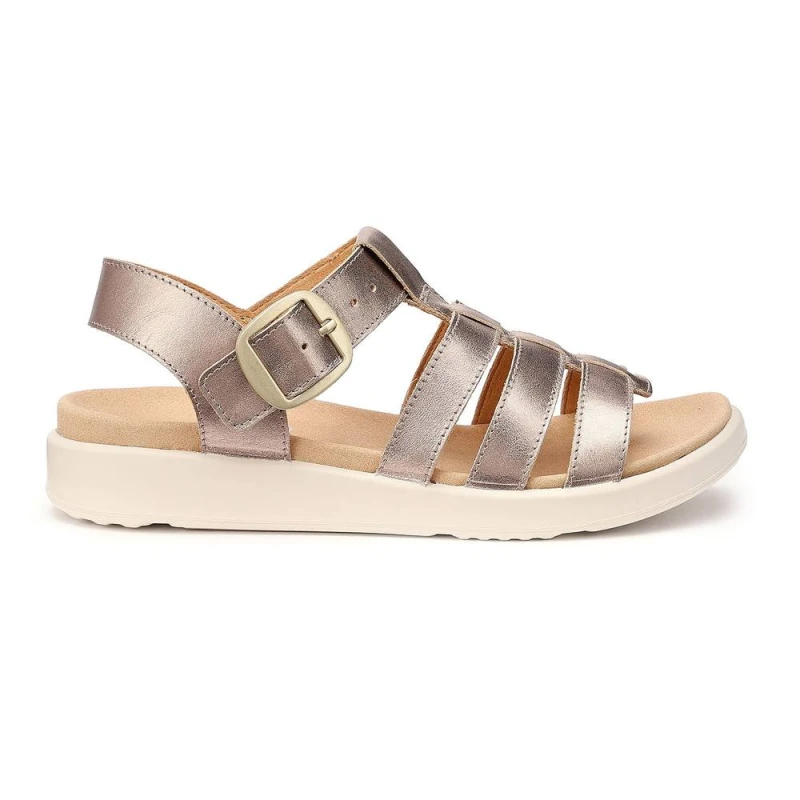 Image of Hotter Womens 'Alanya' Gladiator Sandals in Rose Gold Size: 7 Rose Gold Female 7