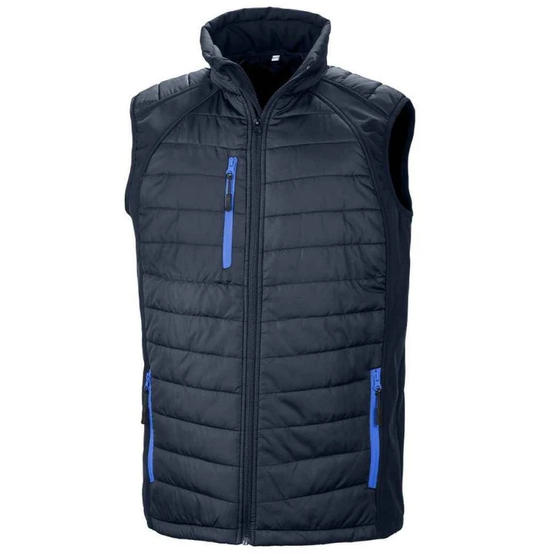 Image of Result Result Men Compass Softshell Padded Gilet in Dark Navy Size: X-Small Dark Navy XS Male 5063300132678