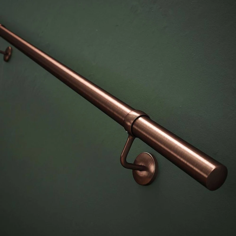 Image of Forgeworks Antique Copper Premium Easy Install Indoor Stair Handrail Kit 2.4m Copper Unisex