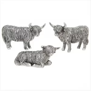 Image of Silver Highland Coo Mini Ornament (One Random Supplied)