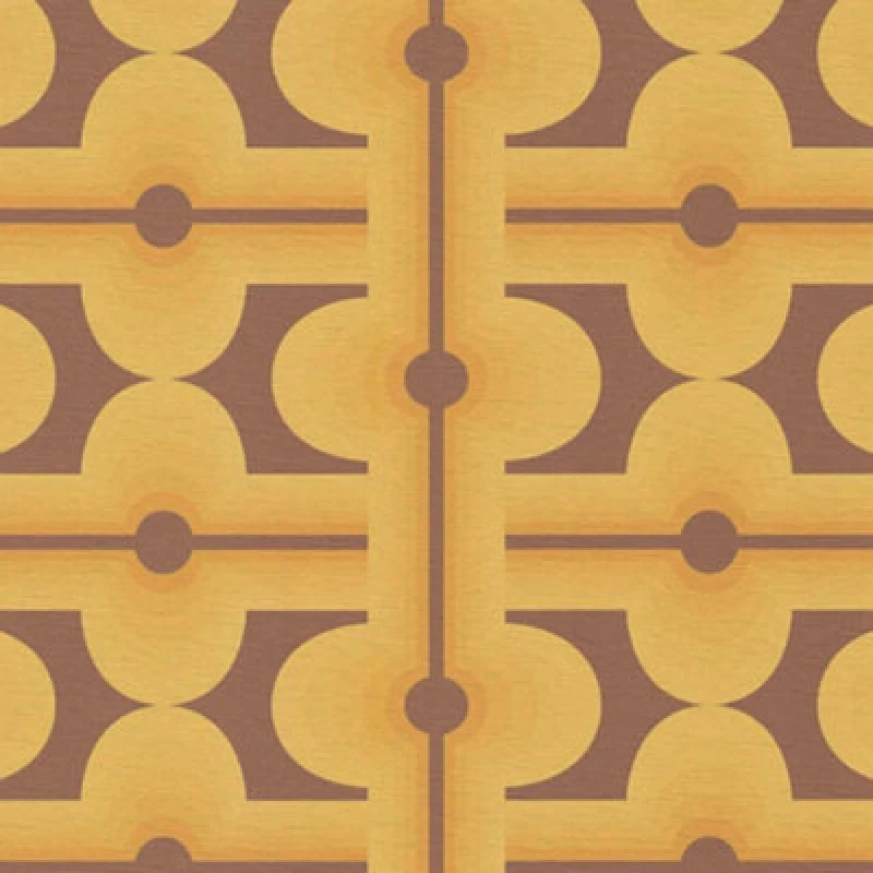 Image of As Creation Retro 70's Shape Pattern Yellow Wallpaper Textured Paste The Wall