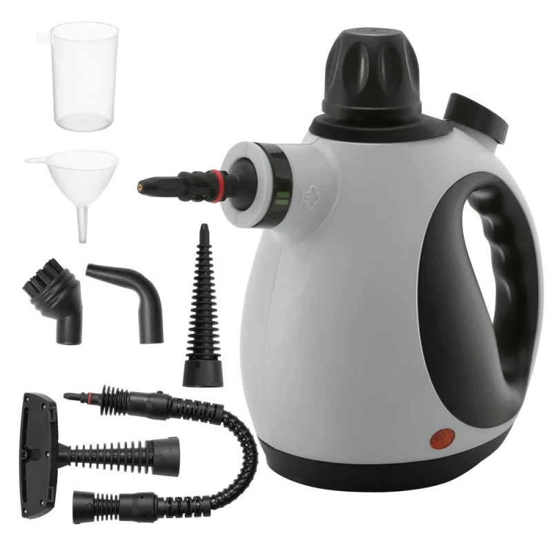 Image of HOMCOM Handheld Steam Cleaner Multi-purpose Steamer w/ 9 Pieces Accessory Grey - Homcom 5056725382674