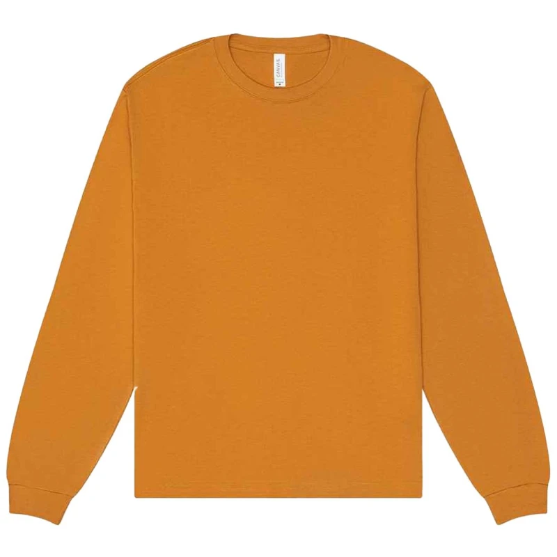 Image of Bella + Canvas Mens Heavyweight Long-Sleeved T-Shirt in Light Brown Size: XS Light Brown Male XS